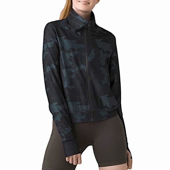PRANA Layna Zip Up Jacket in Black/Gray Camouflage - Picture 3 of 14